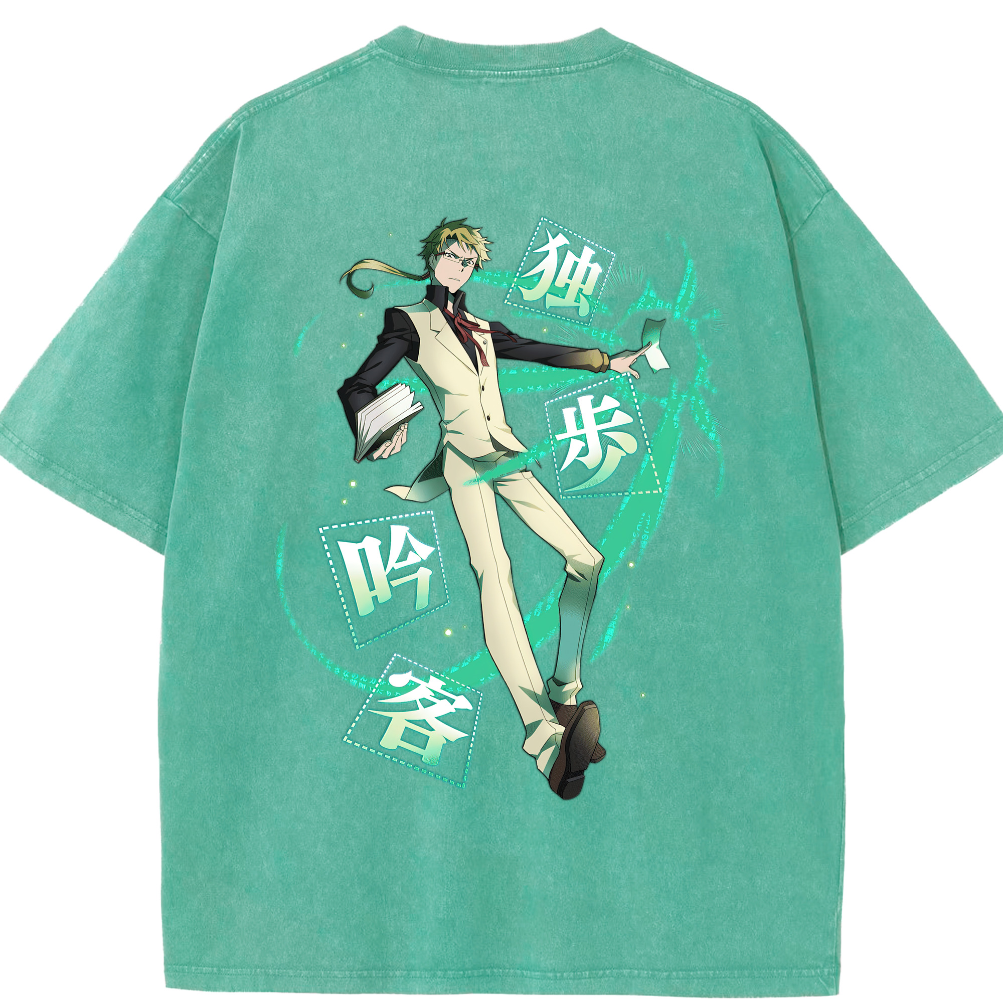 （画像用） 文豪ストレイドッグス Bungo Stray Dogs 綿100% ヴィンテージ風 半袖Tシャツ（背面プリント）